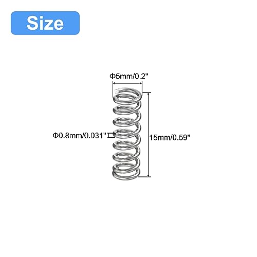 uxcell 5Pcs Compression Spring 304 Stainless Steel 5mmOD,0.8mmWD,15mmFL - size: 0.8mmx5mmx15mm