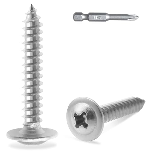 JEGONFRI 150PCS #8 x 1 410 Stainless Steel Self Tapping Wood Screws - size: #8 x 1" Single, style: Self-tapping - Truss