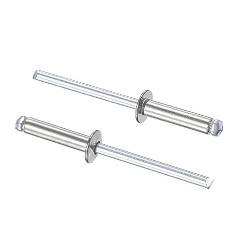 uxcell Blind Rivets, 304 Stainless Steel Pull Rivets Core Decoration Rivets 4mm Diameter 16mm Grip Length Silver Tone, 25pcs - size: 4mm x 16mm