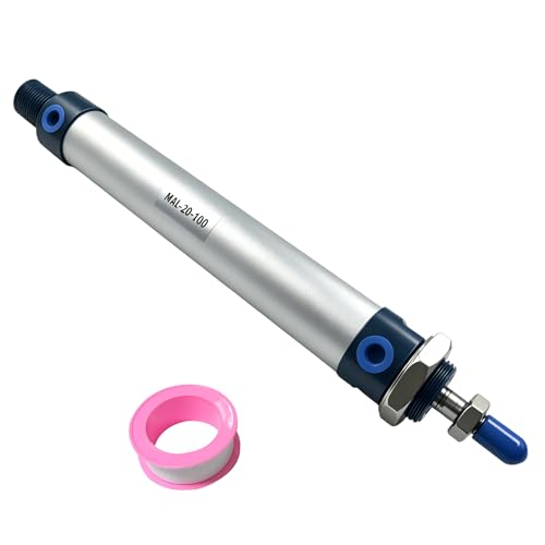CG WEITENG Pneumatic Mini Pneumatic Cylinder MAL Single Rod Aluminum Double Acting Pneumatic Cylinder 20mm Bore 100mm Stroke(MAL20x100) - color: MAL-20 mm, size: 100 mm
