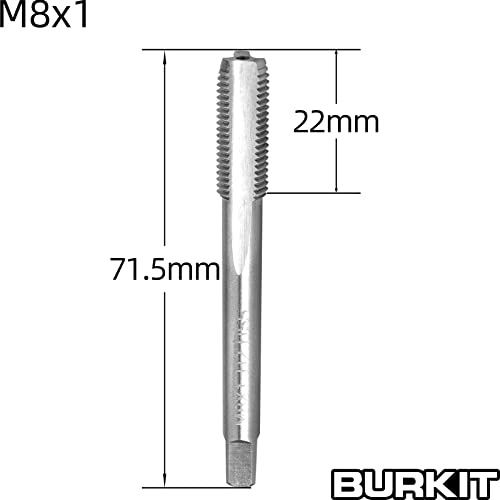 Burkit M8 X 1 Tap and Die Set Right Hand - size: M8x1