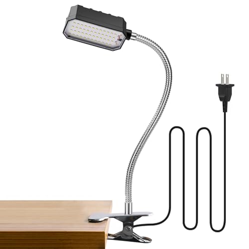 Clamp Lamp Light, 2000 Lumen Sewing Machine Light With Strong Metal Clamp Base, Work Light for Office, Crafting, Lathe, Sewing, Garage Workbench, Woodworking Shop, 98-inch Extended Cord, Silver - color: Silver