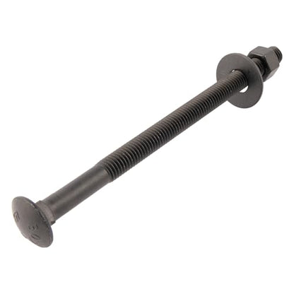 1/2 in. x 8 in. Black Carriage Bolt Kit Includes 12 Bolts, 12 Washers, and 12 Nuts, Ceramic Black Ruspert Coated for Exterior Use - 2X Rust Resistance of Galvanized by Makers Bolt - size: 1/2 x 8