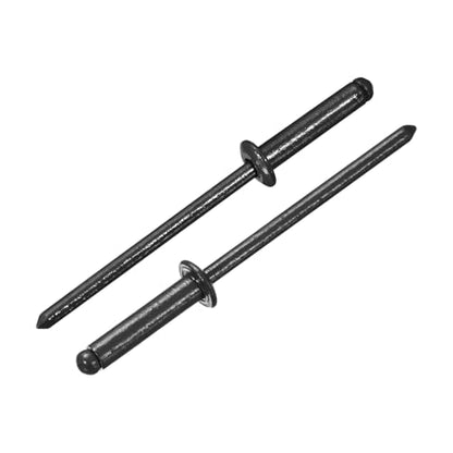 uxcell 100Pcs 1/8" x1/2" Aluminum Blind Rivets, Aluminum Grip and Steel Mandrel, Dome Head Long Split Rivets for Metal, Furniture, Automotive, Black - color: Black, size: 1/8"x1/2"