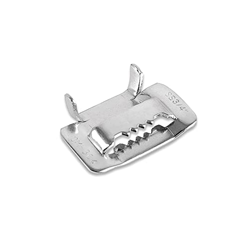 Manual Spin Steel Packaging Strapping Tensioner Banding Tool, 100 Feet 3/4" Width 304 Stainless Steel Band Coil, 100pcs 3/4" Width Ear-Lokt Buckles, Complete Strapping Set - style: Manual Spin Tensioner Strapping Set