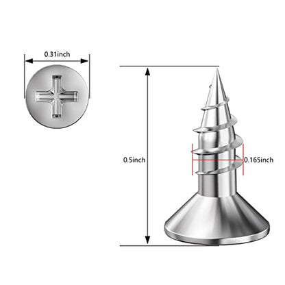 Wensilon (500Pcs) #8x1/2 Wood Screw Quick Metal Self Tapping Flat Head 304 Stainless Steel - color: Silver, size: #8x1/2