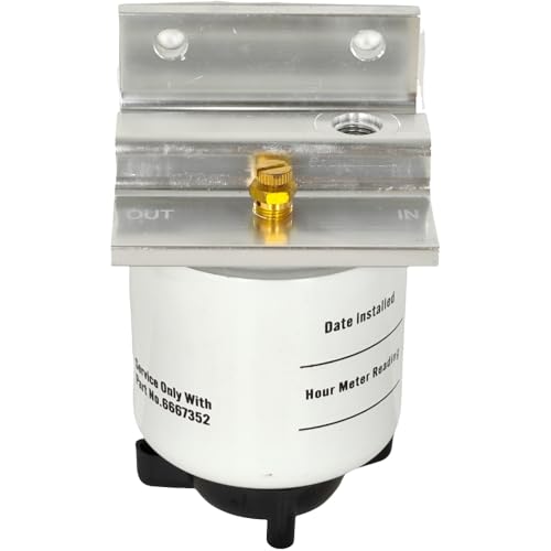 XYZIL Fuel Filter w/Mounting Head 6667353 6667352 Compatible with Bobcat 453 463 553 653 751 753 763 773 853 7753 S100 S130 S150 S185 S205 S770 Excavator 220 225 231 E08 E10 E14 Loader T110 T140 T180