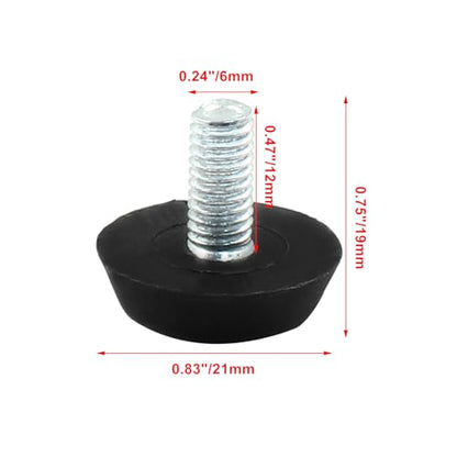 M6 x 12mm Furniture Levelers Table Leg Levelers, 8 Pcs Adjuster - size: M6 x 12mm