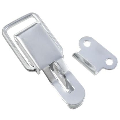Lovelysp Stainless Steel Spring Loaded Toggle Latch Tool Box Hood Locks Latches with Mounting ScrewsSilver Catch Hasp Clamp Clip Lock for Cabinets Wooden Cases, etc. 2PCS