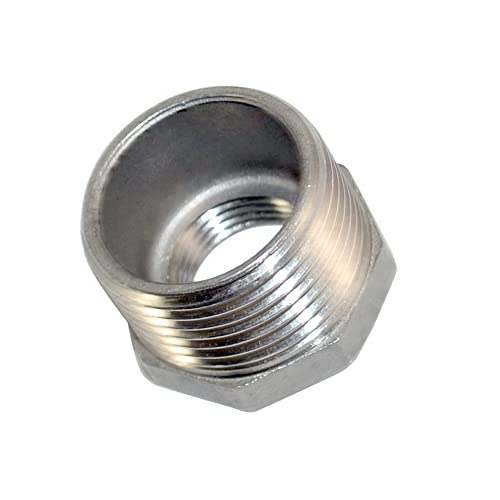 1/4" Male NPT to 1/8" Female NPT Female Reducing/Reducer Bushing Pipe Fitting,Adapter,Stainless Steel SS 304 Hex Bushing (1" Male to 1/2" Female) - size: 1" Male to 1/2" Female