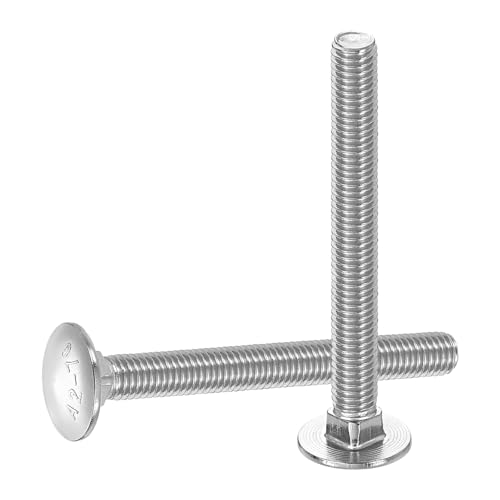 uxcell 10Pcs Carriage Bolts, M8 x 75mm Stainless Steel 18-8 (304) Round Head Square Neck Screws Bolt Screw for Fastening Accessories - Silver - color: Silver, size: M8 x 75mm