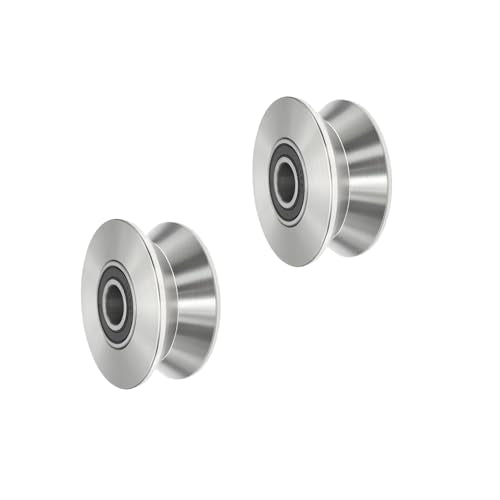 Sliding Gate Wheel Stainless Steel V Groove Wheel Heavy Duty Conveyor Rollers Industrial Caster Ball Bearing Pulley Rolling Gate Hardware Kit for Garage Door Machinery - size: 2pc 2inV