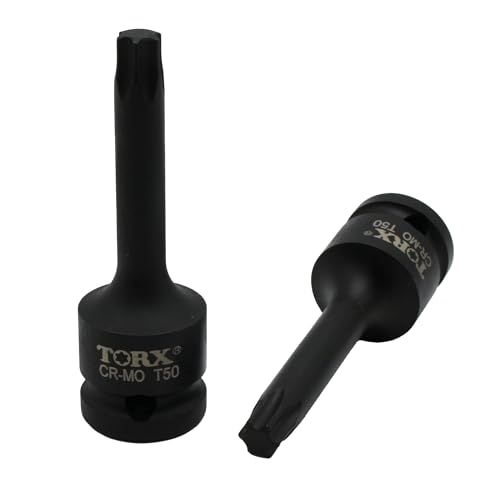 TEMO T50 3" Torx Star 6 Point Black Impact Bit Socket 1/2" Square Drive - size: T50