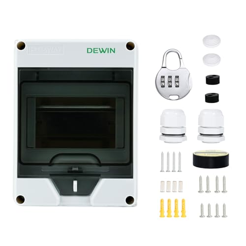 DEWIN Plastic Circuit Breaker Box 5 Way Distribution Protection Box - size: 5 module