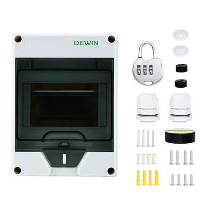DEWIN Plastic Circuit Breaker Box 5 Way Distribution Protection Box - size: 5 module