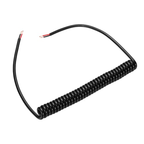 MECCANIXITY 5ft 20AWG Retractable Coiled Coil Cord 300V 105℃ 2 Conductor - size: 5ft x 20AWG, 2 Conductor
