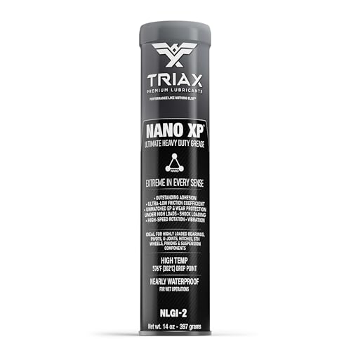 TRIAX Nano XP Grease Ultra Heavy Duty | Moly, Tungsten & Graphite | Wheel Bearings | 5th Wheel | High Temp (14 Oz;1 Tube) - size: (14 Ounce Cartridge - 1 Tube)