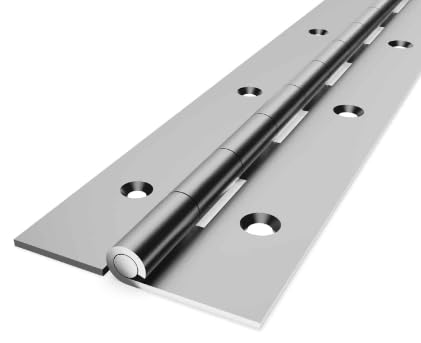 H750 Piano Hinge with Screw Holes, 1 1/2” Inch Wide, Heavy Duty Steel Available in Nickel-Plated, Brass-Plated & Black Finish. (Nickel-Plated, 30" Inch Long) - color: Nickel-Plated, size: 30" Inch Long