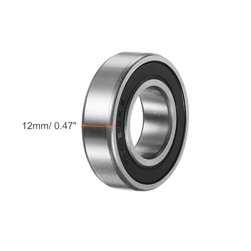 uxcell 60/22-2RS Deep Groove Ball Bearing, 2pcs 22mm x 44mm x 12mm Hign Carbon Chrome Steel Z1 Double Rubber Sealed Bearing - size: 22mm x 44mm x 12mm