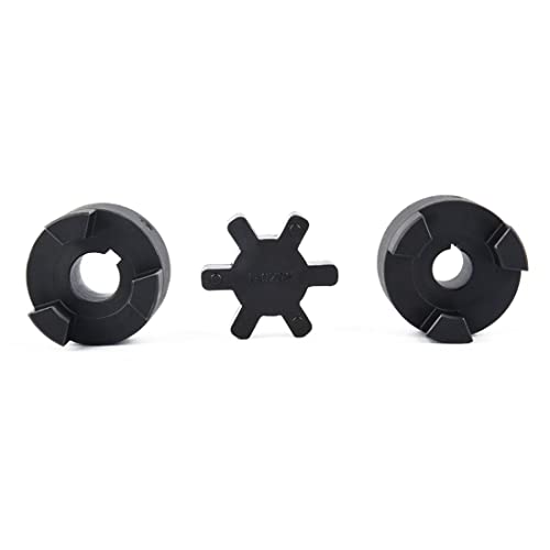 1/2" to 5/8" L075 Flexible 3-Piece L-Jaw Coupling Set & Buna-N NBR Rubber Spider for Log Wood Splitter - size: 1/2" and 5/8"