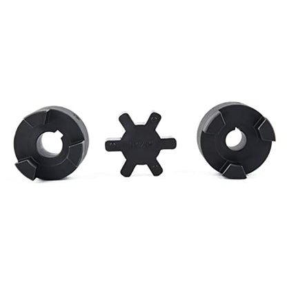 1/2" to 5/8" L075 Flexible 3-Piece L-Jaw Coupling Set & Buna-N NBR Rubber Spider for Log Wood Splitter - size: 1/2" and 5/8"