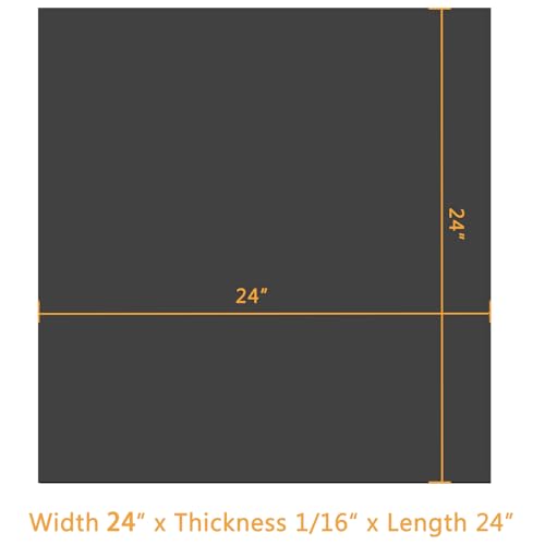 HooTown Solid Rubber Sheets Strips, No Adhesive Neoprene Rubber Rolls Seal - size: 24” Wide x 24” Long, style: 1/16" Thick