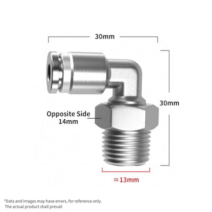PNEUMATIC 304 Stainless Steel Male Elbow 6mm Tube OD x 1/4 Inch NPT Thread 90 Push to Connect Tube Fitting (Pack of 5) - size: 6mm OD x 1/4"NPT