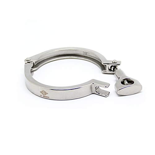 TC 3.5" Tri Clamp Stainless Steel 304 with Silicone Gasket - Heavy Duty Sanitary Single Pin Tri Clamp Clover - size: 3.5 inch