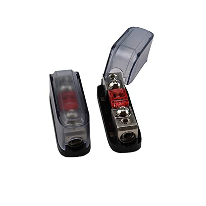 ZOOKOTO 2 Pcs 150A MINI AFS Inline Fuse Holder 4/8 Gauge in 4/8 Gauge Out Fuse Block for Car Audio - size: 150A