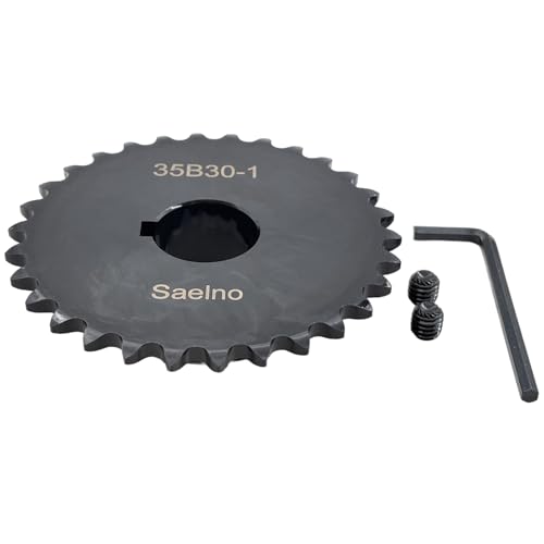 #35 Roller Chain Sprocket Type B 1 inch Bore 30 Tooth, Hardened Antirust 1045 Steel Drive Sprockets 35B30-1