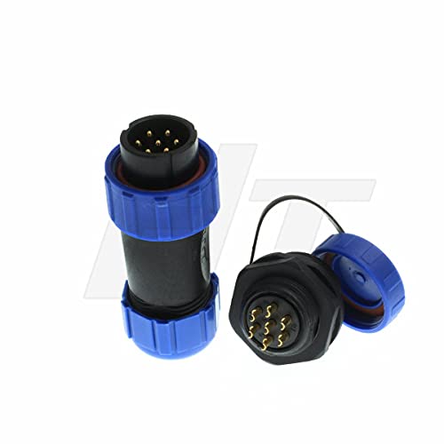 HE21 7 Pin 15Amp Power Connector Waterproof Aviation Circular Cable Plug & Panel Mount Socket for LED/Power/Lighting Equipment