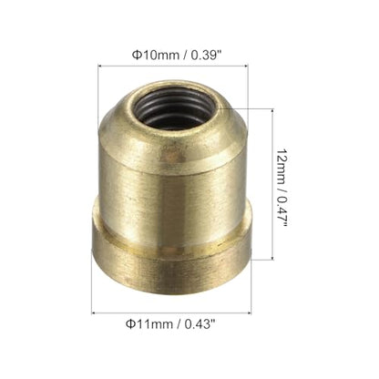 uxcell Brass Push Button Flange Grease Oil Cup 10mm Ball Oiler for Lubrication System 12Pcs - size: 10mm