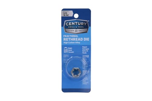 Century Drill & Tool 92902 Fractional Right Hand Rethreading Die, 3/8-16 NC - size: 3/8-16 NC