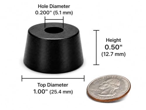 1-1/4" Diameter x 1/2" Tall Rubber Feet for Speakers, Amplifiers, Audio Equipment, Benchtop Electronics & Equipment, Vibration Isolation, 12 Pack