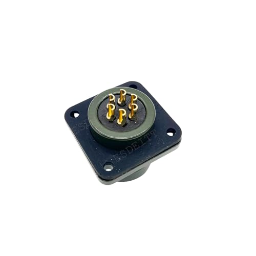 5015 Military Standard Industrial 6pin Aviation Connector Male Socket,Snap-On Design,Gold-Plated Copper Contact Welding Terminal,14S Shell Size - size: 6PIN, style: Flange Male Socket