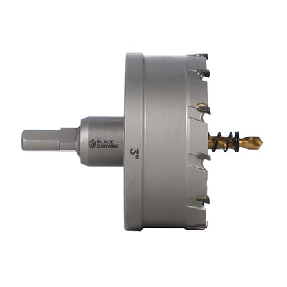 BLACK CANYON 3" Carbide Hole Saw, 12-Tooth YG10X Carbide Cutter Head with 3-Flat Shank, Ideal for Stainless Steel/Aluminum/Carbon Steel - size: 3 inch