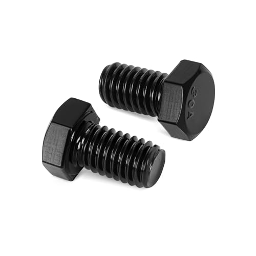 25 PCS M6 x 10mm Hex Head Screw Bolt, Stainless Hex Bolts, Full Thread, 18-8 Stainless Steel (304), Black Coating - size: M6 x 10mm