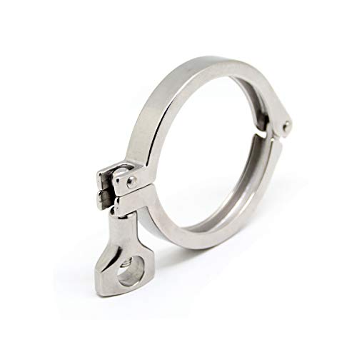TC 3.5" Tri Clamp Stainless Steel 304 with Silicone Gasket - Heavy Duty Sanitary Single Pin Tri Clamp Clover - size: 3.5 inch