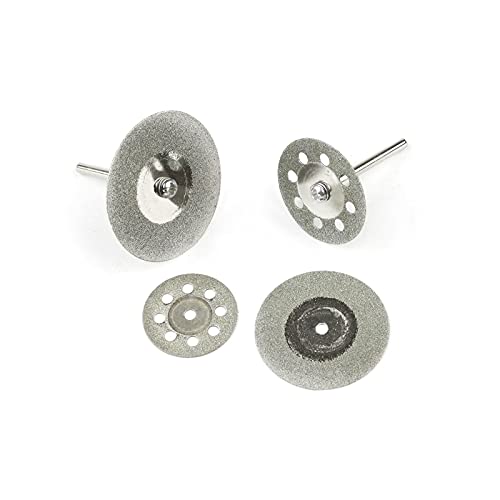 40 Pcs Diamond Cutting Wheel Set, 25mm/30mm/35mm/40mm Diamond Coated Cutting Wheel with 8 Pcs 3mm Mandrel and 2 Pcs Screwdriver