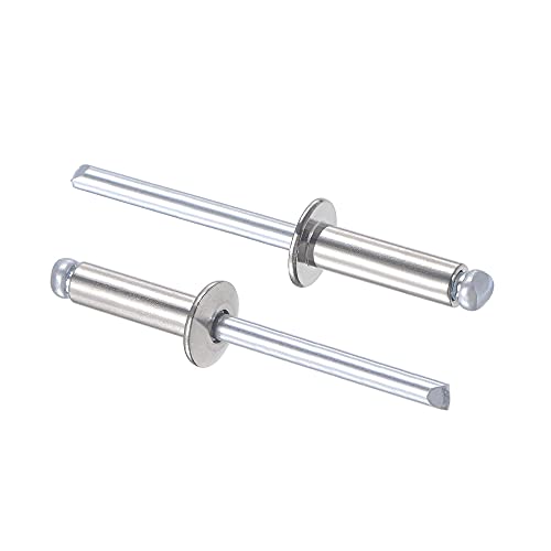 uxcell Blind Rivets, 304 Stainless Steel Pull Rivets Core Decoration Rivets 5mm Diameter 16mm Grip Length Silver Tone, 25pcs - size: 5mm x 16mm