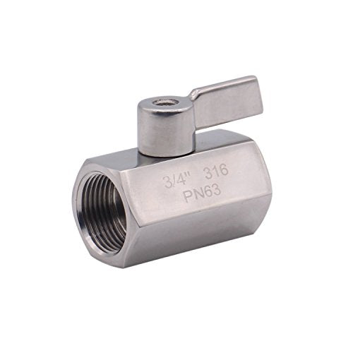 DERNORD Stainless Steel Mini Ball Valve NPT Thread Female (3/4" Female&Female) - size: 3/4 Inch, style: Pack of 1