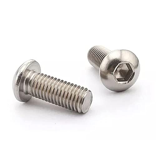 50 Pcs 1/4-20 x 1 Button Head Socket Cap Bolts Screws,304 Stainless Steel 18-8,Allen Socket Drive,Bright Finish,Fully Machine Thread (1/4-20 x 3/8 50pcs) - size: 1/4-20 x 3/8 50pcs