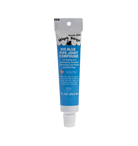 Black Swan Big Blue Pipe Joint Compound -Soft-Set Pipe Thread Sealant – Non-Hardening - Reliable Leak Prevention - Drip-Resistant – NSF Certified – 1 fl. oz. Tube