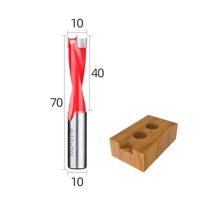 HUHAO 10mm Carbide Tipped Brad Point Boring Bit, Left Hand Dowel Drill Bits - size: 10mm Dia x 70mm Long x 10mm Shank L