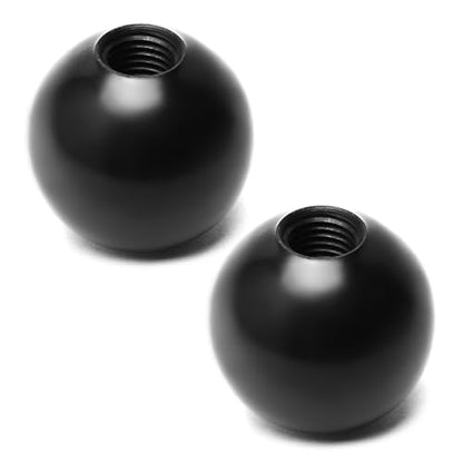 2Pcs 2" Threaded Ball Knobs, M16 Female Thread Machine Handle Black