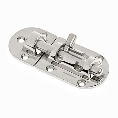 1/2Pack Stainless Steel 316 Door Window Lock Latch ，Marine Barrel Bolt Clasp Sliding Hasp Locks Push Pull Toggle Buckle W/Rubber gaskets (2Pack, Length: 90mm 3.54inch) - color: Silver, size: Length: 60mm/ 2.36inch