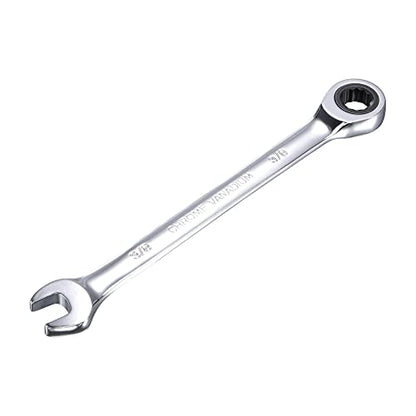 uxcell 3/8 Inch Ratcheting Combination Wrench SAE 72 Teeth 12 Point - size: 3/8"