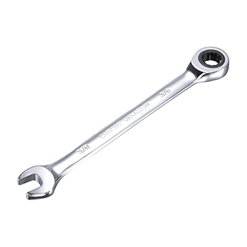 uxcell 3/8 Inch Ratcheting Combination Wrench SAE 72 Teeth 12 Point - size: 3/8"