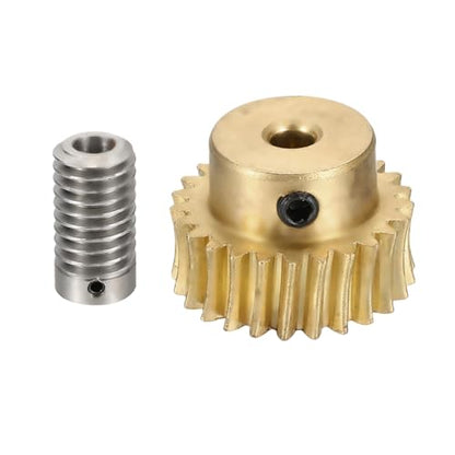 uxcell Worm Gear Set 25T 1:25 Reduction Rate1045 Steel Rod 8mm Bore - size: Gear-4mm, Rod-8mm Bore, style: 0.8M-25T