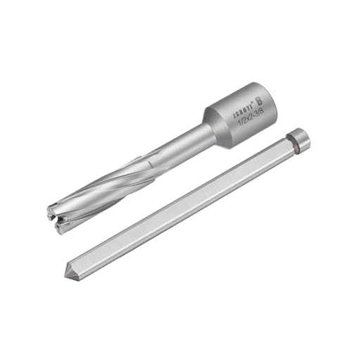 HARFINGTON Annular Cutter 1/2" Dia 2-3/8" Depth 3/4" Shank TCT Cutting Drill Bits with Pin for Magnetic Drill Press - size: 1/2" x 2-3/8"